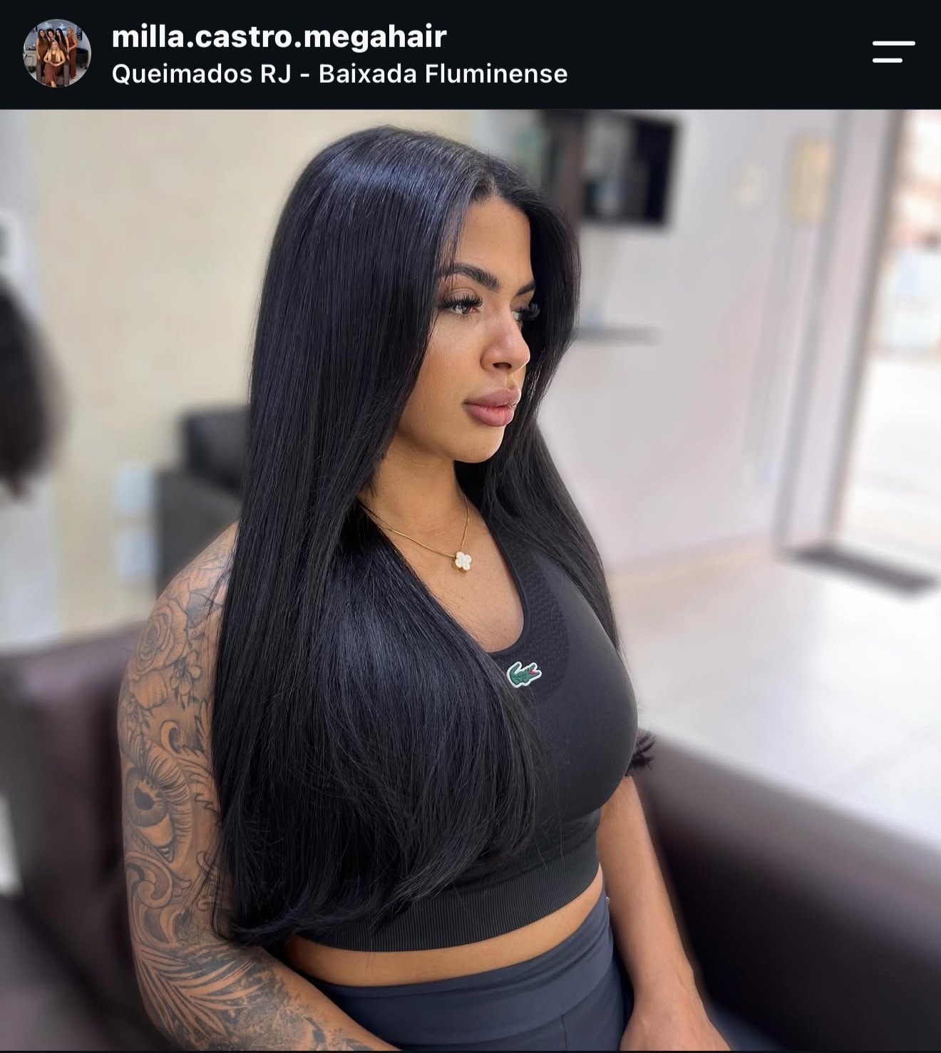 Resultado de megahair preto longo no Studio Milla Castro